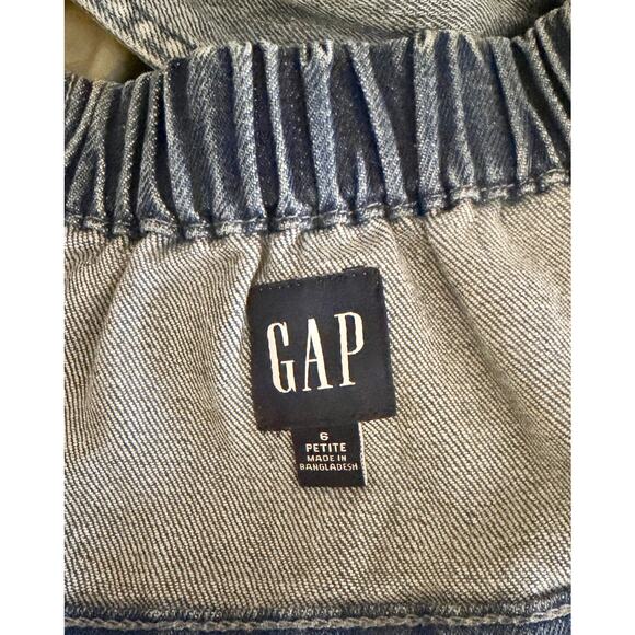 GAP Icon Denim Halter Mini Dress Light Wash 6 Petite - Picture 4 of 8